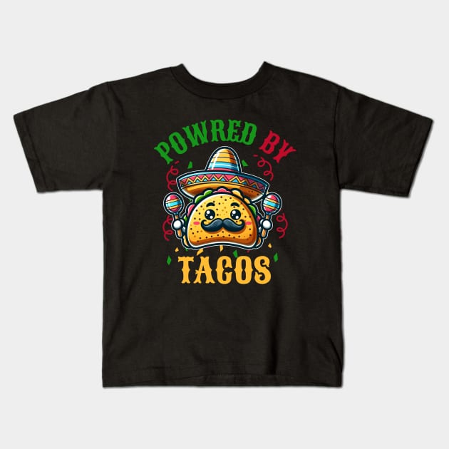 Powred By Tacos Kids T-Shirt by Odetee